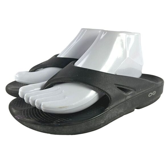 Oofos Ooriginal Flip Flops Shoes US 9 Black Comfort Recovery Sandals - Picture 1 of 10